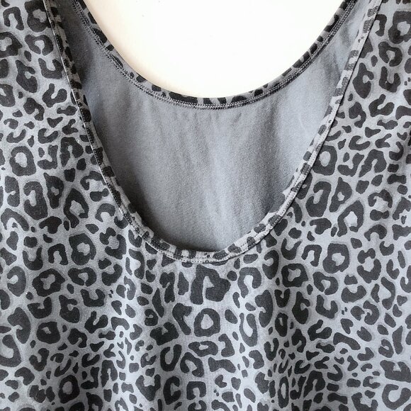 Aritzia TNA bodysuit top Large animal print tank top women’s grey black - Picture 11 of 15